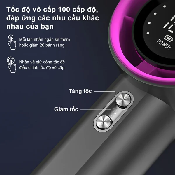 GOOJODOQ Quạt Turbo Jet 4000 mAh có thể sạc lại, cầm tay, di động, gió mạnh - Hình ảnh 9