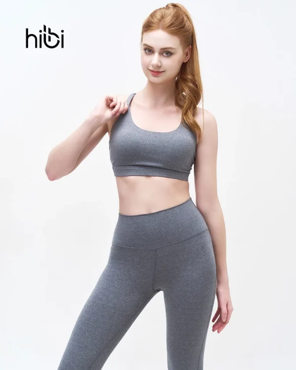 Set đồ tập Yoga Gym Hibi Sports, kiểu 4 dây đan phối khoen, kèm mút ngực