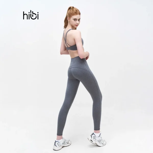 Set đồ tập Yoga Gym Hibi Sports, kiểu 4 dây đan phối khoen, kèm mút ngực - Hình ảnh 4