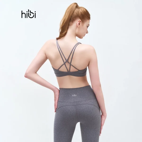 Set đồ tập Yoga Gym Hibi Sports, kiểu 4 dây đan phối khoen, kèm mút ngực - Hình ảnh 5